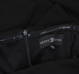 Betsy & Adam Womens Petite Off-The-Shoulder Mermaid Gown Black 6P