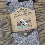 Alaska Knits Women's Marled Wool Blend Crew Boot Socks 54607913 Gray 4-10