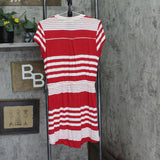 As U Wish Juniors Striped Drawstring T-Shirt Dress Red Stripe L