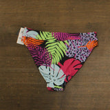 Bar III Womens High-Waisted Tropical Print Bikini Bottom Navy Blue Multi L