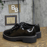 A New Day Womens Lace Up Faith Flats 87930730 Black 6.5M