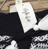 Style & Co. Cotton Embroidered Vacation Top 100122315MS Deep Black S