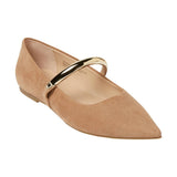 A New Day Womens Cassidee Metal Mary Jane Flats 94462490 Taupe Brown 6M