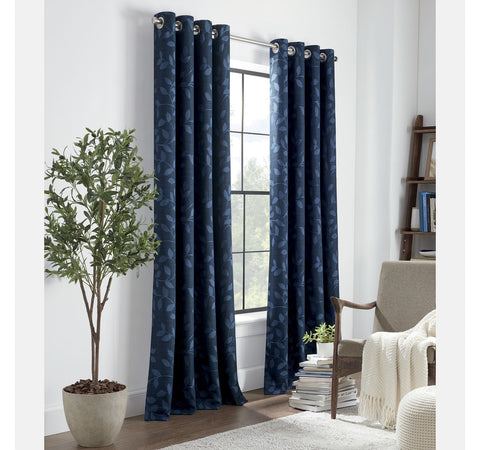 Linden Street Grommet Light-Filtering Single Curtain Panel Indigo Blue 50x84