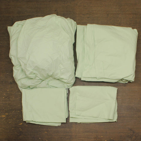 Purity Home Count Ultimate Percale Cotton 4-Piece Sheet Set Sage Green Queen