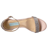 Betsey Johnson Womens Mari Heeled Sandal Block Heel SB-MARI Champagne Brown 6.5M
