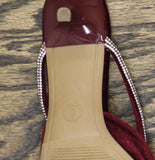 A New Day Gwen Rhinestone Bow Velvet Kitten Heels 94656735 Burgundy Red 6M