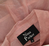 Nina Parker Womens Button Up Trendy Plus Size Organza Oversized Shirt Pink 2X