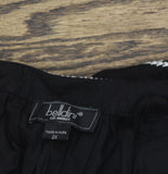 Belldini Embroidered Boho Tunic Peasant Top BW220024X Black / White 2X