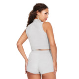 Wild Fable Womens Mock Turtle Neck Zip Sweater Tank 91030442 Heather Gray XS