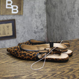 A New Day London Lace Slingback Bow Flats 94303556 Cheetah Brown Multi 7.5M