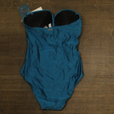 Calvin Klein Womens Molded Split Cup Tummy Control One-Piece Swimsuit Blue 6