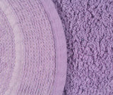 Home Weavers Double Ruffle Collection Bathroom Rugs 4-Piece Set Purple Standard