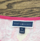 Karen Scott Paisley-Print Knit Scoop-Neck Tee 100140897MS Berry Ice Pink XL