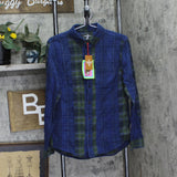 Houston White X TGT Mens Jacquard Plaid Long Sleeve Button-Down Shirt Blue S