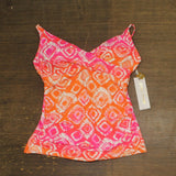 Anne Cole Womens Swim Tankini Top with Hidden Underwire Tie Dye Pink 34DD/36D