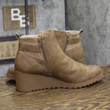 Lifestride Womens Zayne Chelsea Wedge Ankle Booties I6550S1 Mushroom Brown 11M