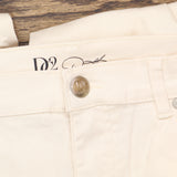 DG2 by Diane Gilman Womens Side Slot Jeans with Side Tie Ivory Off White 16