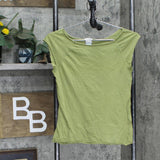 Old Navy Womens Vintage Perfect Fit Distressed Sleeveless Shirt Top Green M