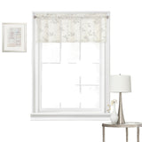 Regal Home  Embroidered Rod Pocket Tailored Valance Ivory Off White 50" x 15"