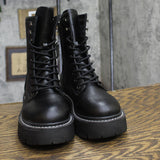 Wild Fable Logan Wide Width Lug Combat Boots with Memory Foam Insole Black 5.5W