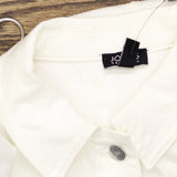 Jones New York Womens Patch Pocket Denim Jacket 10928933 Soft White XL