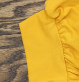 Ny Collection Puff Sleeve Embellished Neckline Blouse Top Golden Glow Yellow PXL