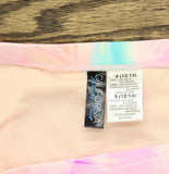 Salt + Cove Trendy Tie-Dye Bikini Bottom With Ruched Side Tabs Pink Multi 0X