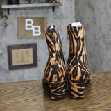 A New Day Womens Tigris Boots Block Heel Booties 94568631 Tiger Print Brown 9.5M
