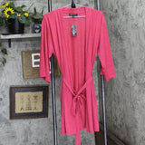 INC International Concepts Knit Cami Belted Robe Set Magenta Sparkle Pink M