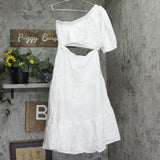 And Now This Womens Cotton Cutout One-Shoulder Dress 86497 White M