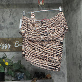 Willow Drive Printed Ruffled One-Sleeve Knit Top Safari Cheetah Brown Multi L