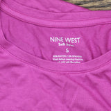 Nine West Womens Soft Spun Sleeveless Stretch Shirt Top Berry Pink S