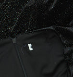 Calvin Klein Glitter Velvet Ruffle-Trim Dress Black Multi See Measurements