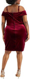 B. Darlin Womens Plus Velvet Mini Bodycon Dress 1968933