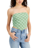 Tommy Jeans Womens Plaid Smocked Scarf Bandeau Top T2EMHBGE