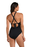 La Blanca Island Goddess High Neck Keyhole Mio One Piece Swimsuit Black 8