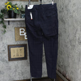 Calvin Klein X-Fit Extra-Slim Fit Navy Windowpane Pants Navy Plaid Blue 36x34