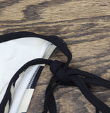 Solid & Striped Side Tie Iris Bikini Bottom Noir Black / Khaki Stripe L
