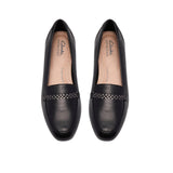 Clarks Juliet Mia Leather Loafer Flat 26186950 Black 5.5M