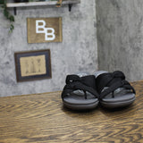 Clarks Breeze Rae Cam Slip-On Sandals 26182100 Black / Gray 9.5M