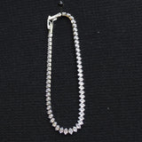 Crystal Marquise Safety Clasp Tennis Bracelet Silver Gray / Clear 7"