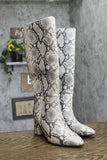 A New Day Tall Block Heel Faux Snakeskin Knee-High Boots Snake Gray Multi 6.5M