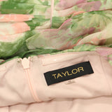 Taylor Womens Floral-Print Cold-Shoulder Gown Pink Multi 16