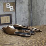 A New Day Womens Camille Satin Slingback Bow Flats 94648293 Brown 7.5M