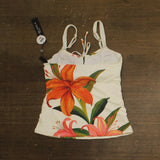 La Blanca Over The Shoulder Tankini Swimsuit Top Jungle Blossoms White Multi 8