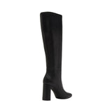 Madden Girl Womens Faux Leather Knee High Block Heel Wise Boot Black Paris 6M