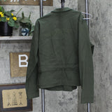 LC Lauren Conrad Womens Denim Snap Front Peplum Jacket 1660f6d154c56c Green M