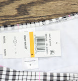 Salt + Cove Juniors Plaid High-Waist Bikini Bottoms 807028 Black / White S