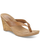 Style & Co Womens Chicklet Wedge Thong Sandals CHICKCOF Brown 10M